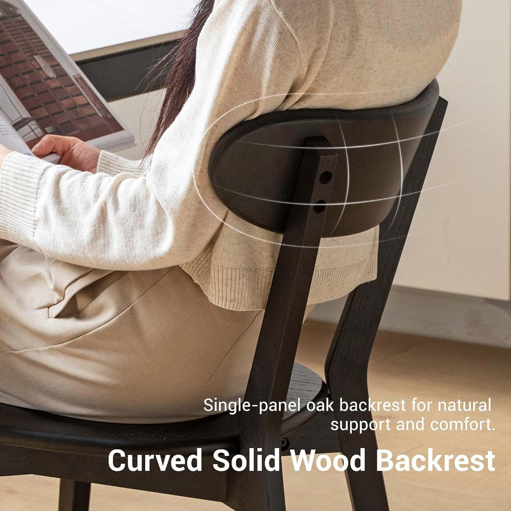 YESWOOD Oak Dining Chairs Set of 2, 100% Solid Wood Kitchen Chairs with Curve...