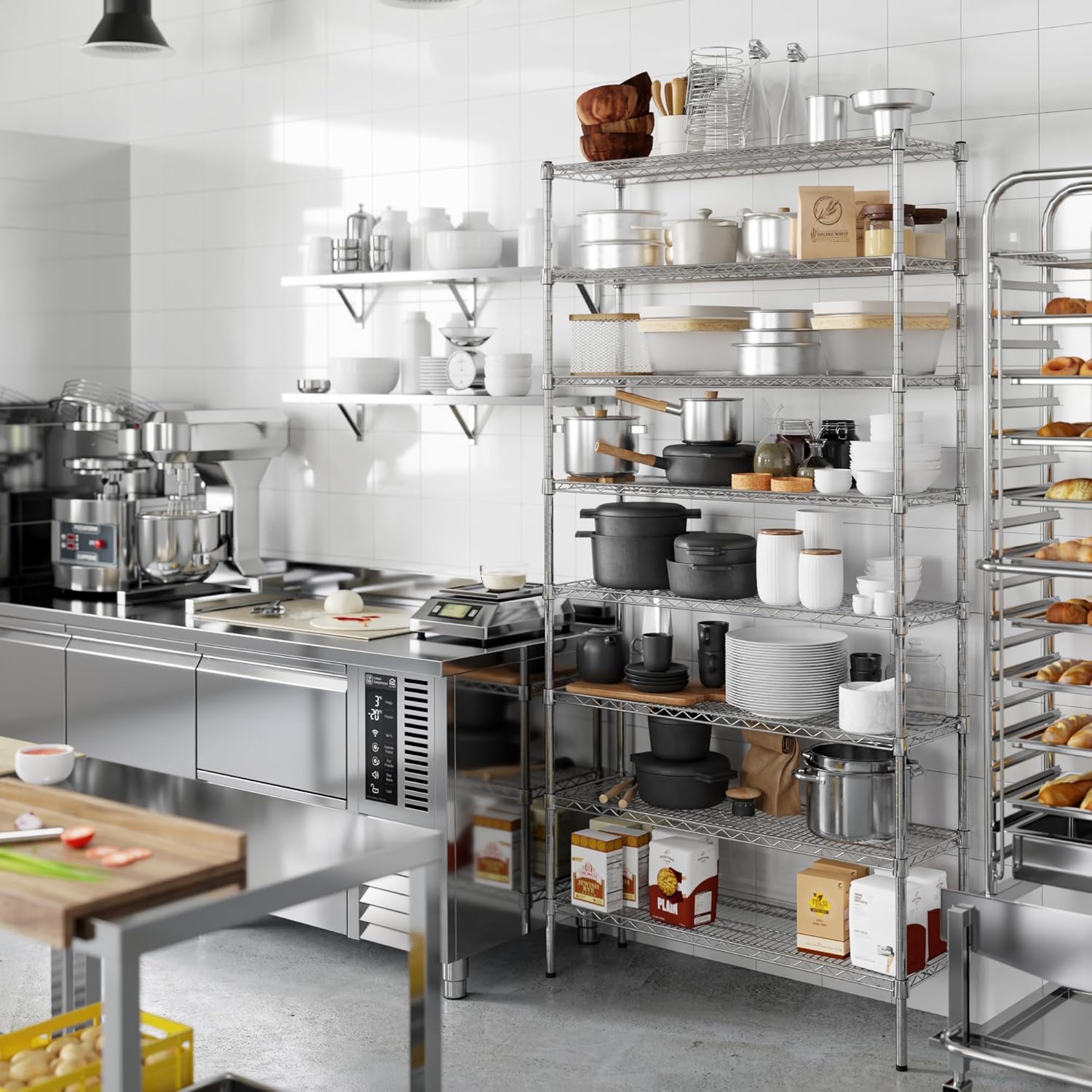 14" Deep x 42" Wide x 86" Height Wire Shelving Kit | 8-Tier | NSF Commercial Storage Rack Unit