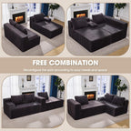 Hobestluk Boneless Couch Modular Sectional Sofa L-Shape Cloud Couch Lounge | 96" Right Facing Chaise Darkgrey,Memory Foam,Removable Cover,Non-slip Bottom,No Assemble Required,Furniture for Small Home