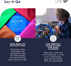Lay-n-Go 2-in-1 Small Portable Drawstring Toys Storage Organizer and Play Mat for Room and Travel, Made for Kids and Toddlers with a Durable Patented Design