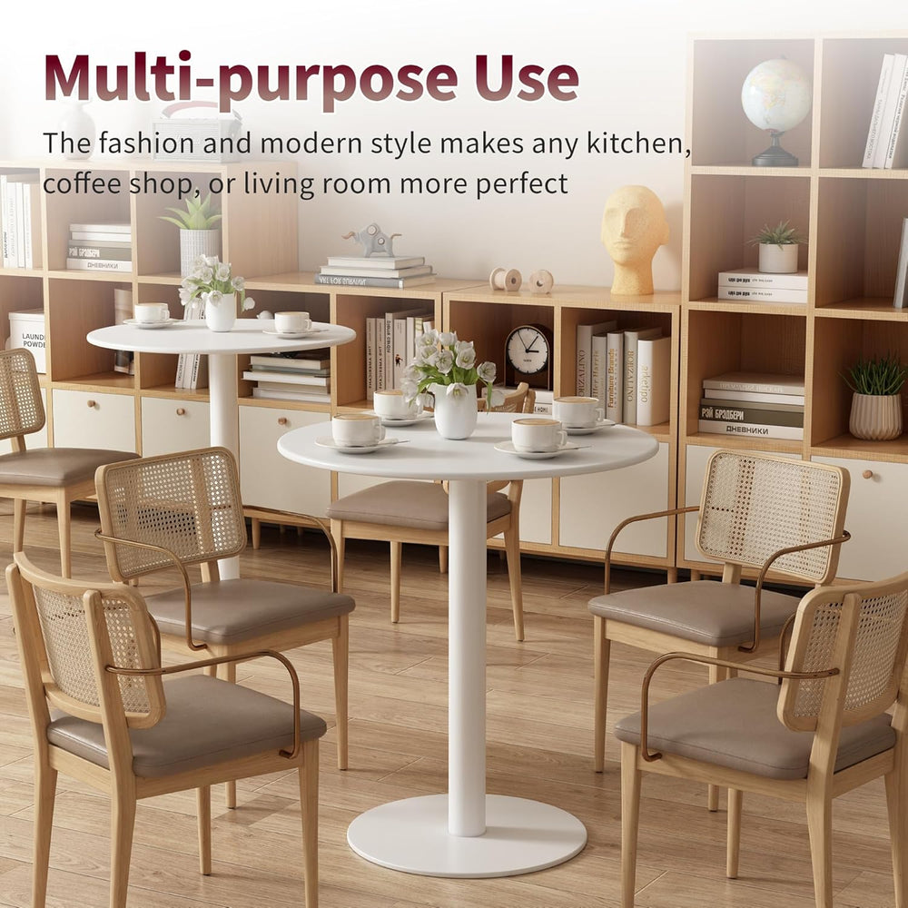 Round Dining Table 24" Circle Tulip Table with Metal Thickened Tabletop ...