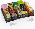Expandable Snack Organizer, Adjustable Snack Container with 9 Compartments, Kitchen Countertop and Pantry Storage Tray for Tea Bags, Coffee Pods, Candy, and Cookies