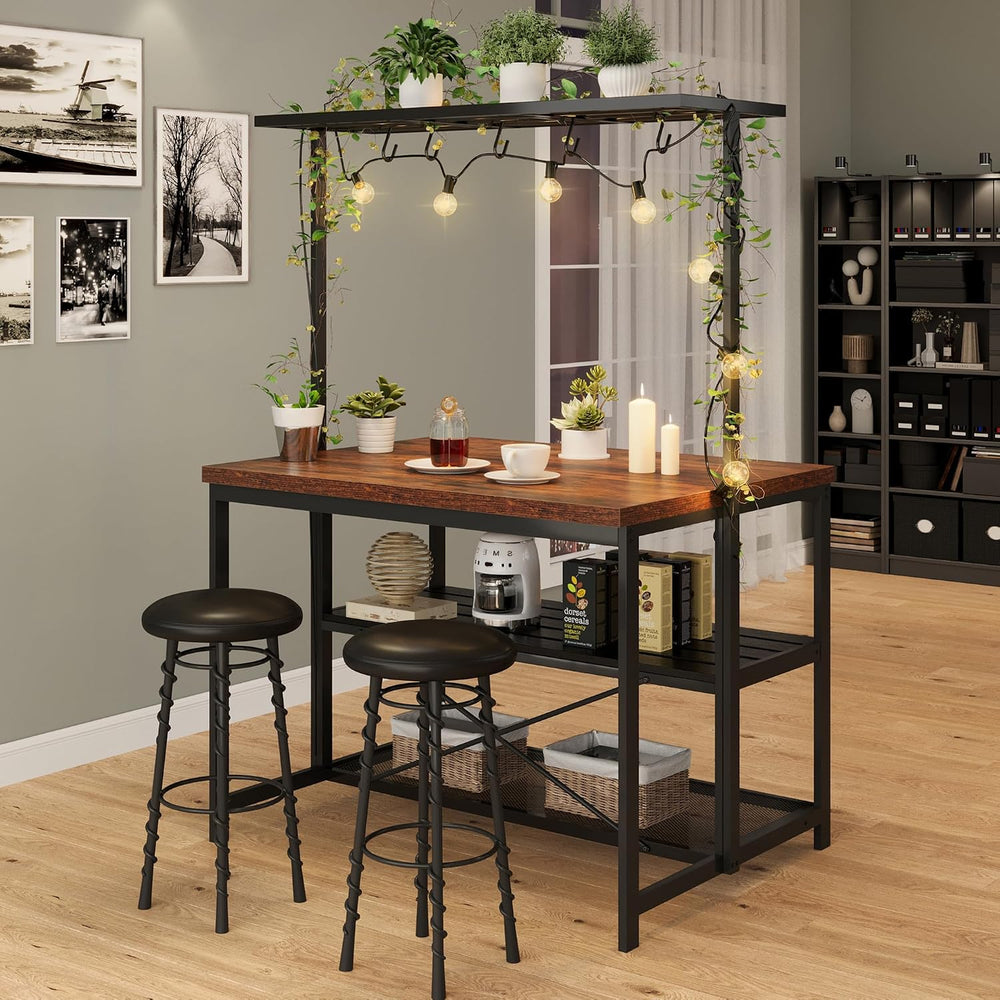 TrailBlaze 42'' Kitchen Island with Storage– 3-Tier Bakers Rack, Wood...