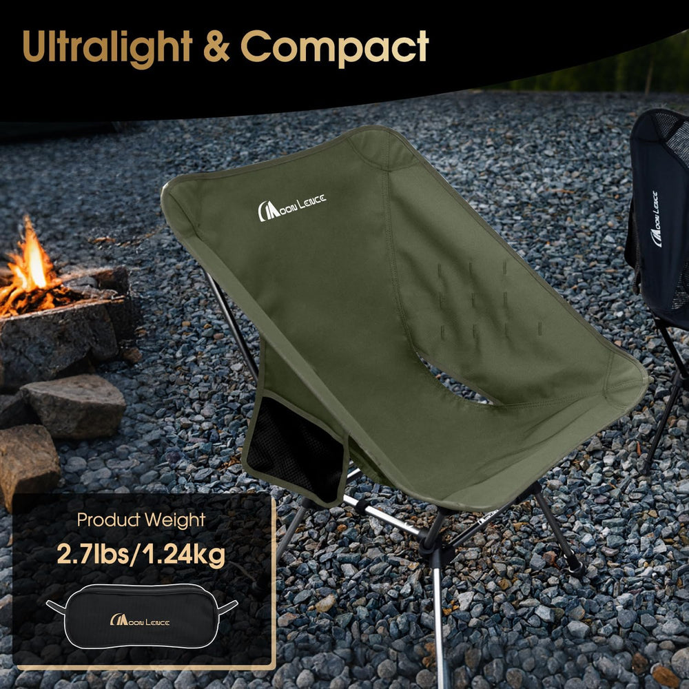 MOON LENCE Portable Camping Chair Plus, Larger & Roomier, Compact and Lig...