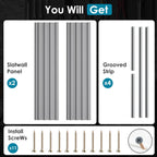 Braki PVC Slat Wall Paneling 2x4 ft, Garage Organizer Storage System, Grey Slatwall Panels for Garage Organization Product, Heavy Duty Wall Mounted Tool Storage for Home
