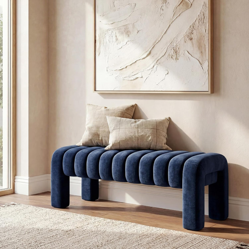 43.3" Bedroom Bench, Upholstered Entryway Bench, Modern End of Bed Ottom...