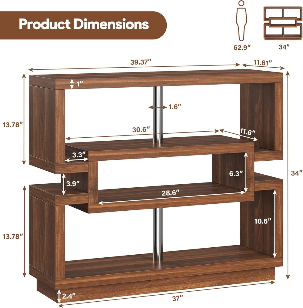 knoworld 40" Console Table for Entrayway, Farmhouse Entry Table with 4 T...