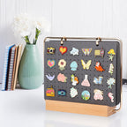 PACMAXI Display Organizers, Brooch Holder, Enamel Pin Pages for Store 180+ Pins, Collection Storage Calendar Wooden Stand With 6 Pages (Not Include Any Accessories) (Grey)
