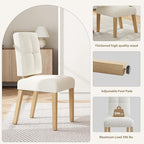 Wooden Dining Chairs Set of 2, Dining Room Chairs with Wood Legs, Cloud-Like Cushion & Reinforcement Structure Design for Kitchen/Living Room/Restaurant, Easy Assembly