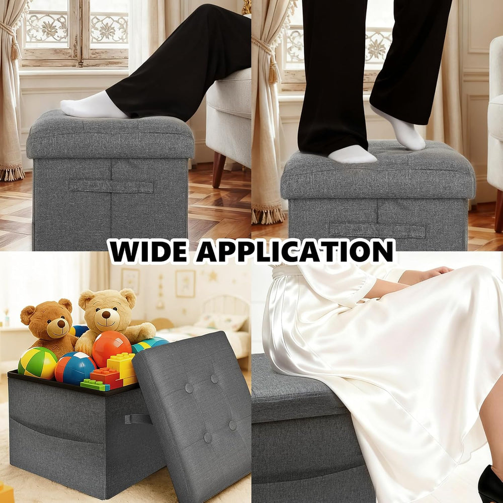 ALASDO Storage Ottoman Footrest Stool Small Ottoman with Storage Foldable Ott...