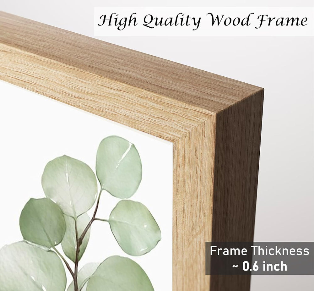 Induslyfe Framed Eucalyptus Sage Green Botanical Plant Wall Art Canvas Decor ...