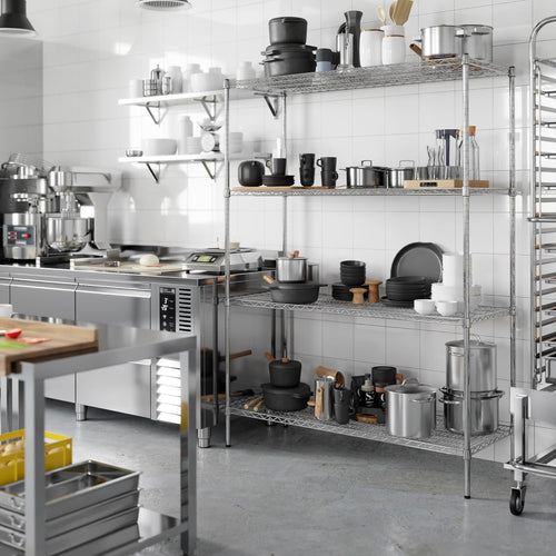 21" Deep x 54" Wide x 74" Height Wire Shelving Kit | 4-Tier | NSF Commercial Storage Rack Unit