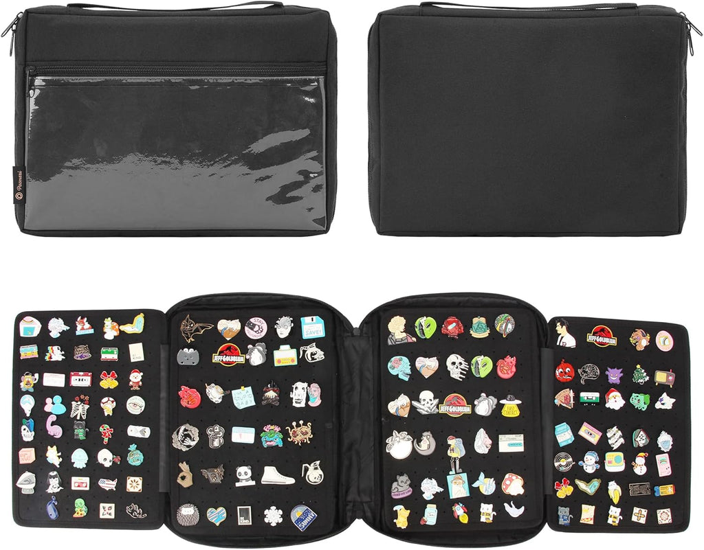 Enamel Pin Display Pages Pin Carrying Case, Pins Collection Storage Organizer Case, Travel Brooch Pin Display Bag (Pins Not Included)