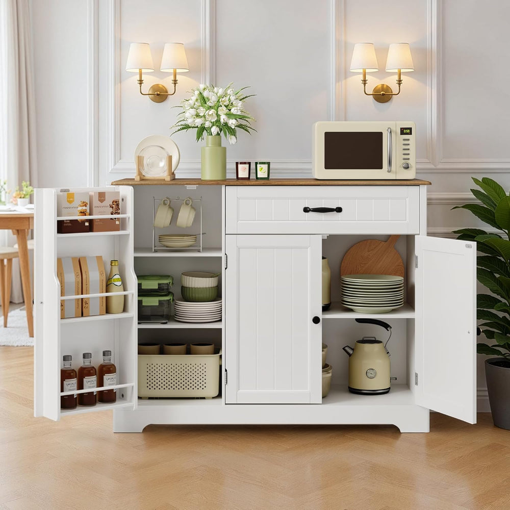 Ahomly Buffet Cabinet, Coffee Bar, Sideboard Cabinet with Internal Storage Sh...