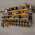 48" Large Power Tools Organizer Wall Mount,12 Drill Holder for Garage, Workshop Heavy Duty Storage Rack (Yellow)