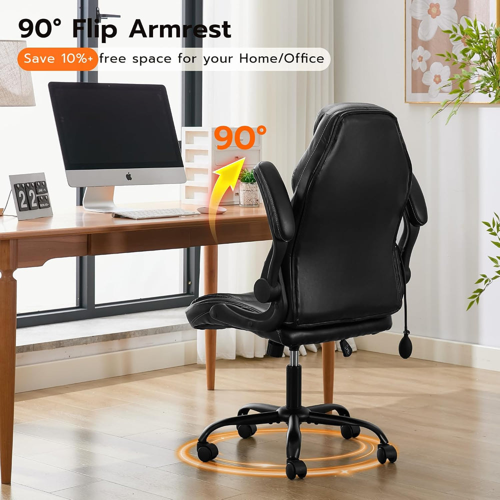 Ylzyxal Office Desk Chair, Ergonomic Computer Chair with Padded Flip-Up Arms ...