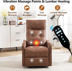 Power Lift Recliner Chair with Vibration Massage and Heat for Petite Elderly, Small Lift Chair with Side Pocket Remote Control, Infinite Position, Faux Leather Brown