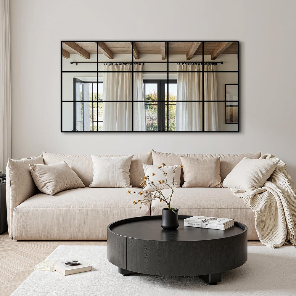 Large Window Pane Full Length Mirror 28"x55" Black