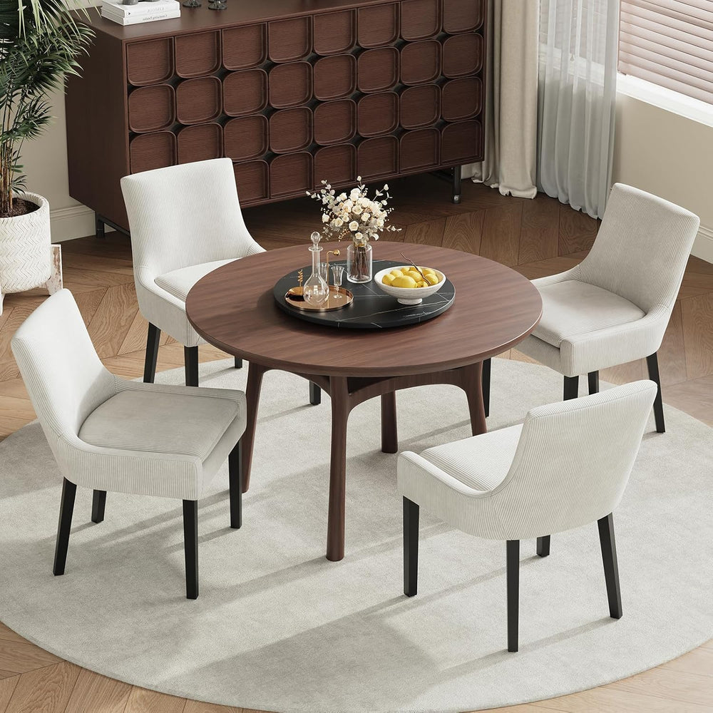 COLAMY Modern Dining Room Chairs Set of 4 with Mid Back and Wood Legs, Uphols...