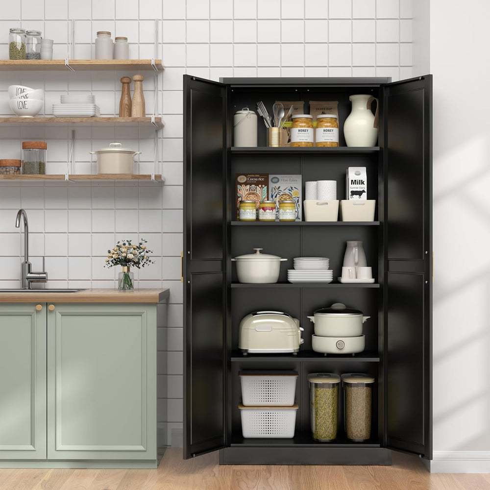 UNICOLY 71" Kitchen Pantry Cabinet, Pantry Storage Cabinet with Doors an...