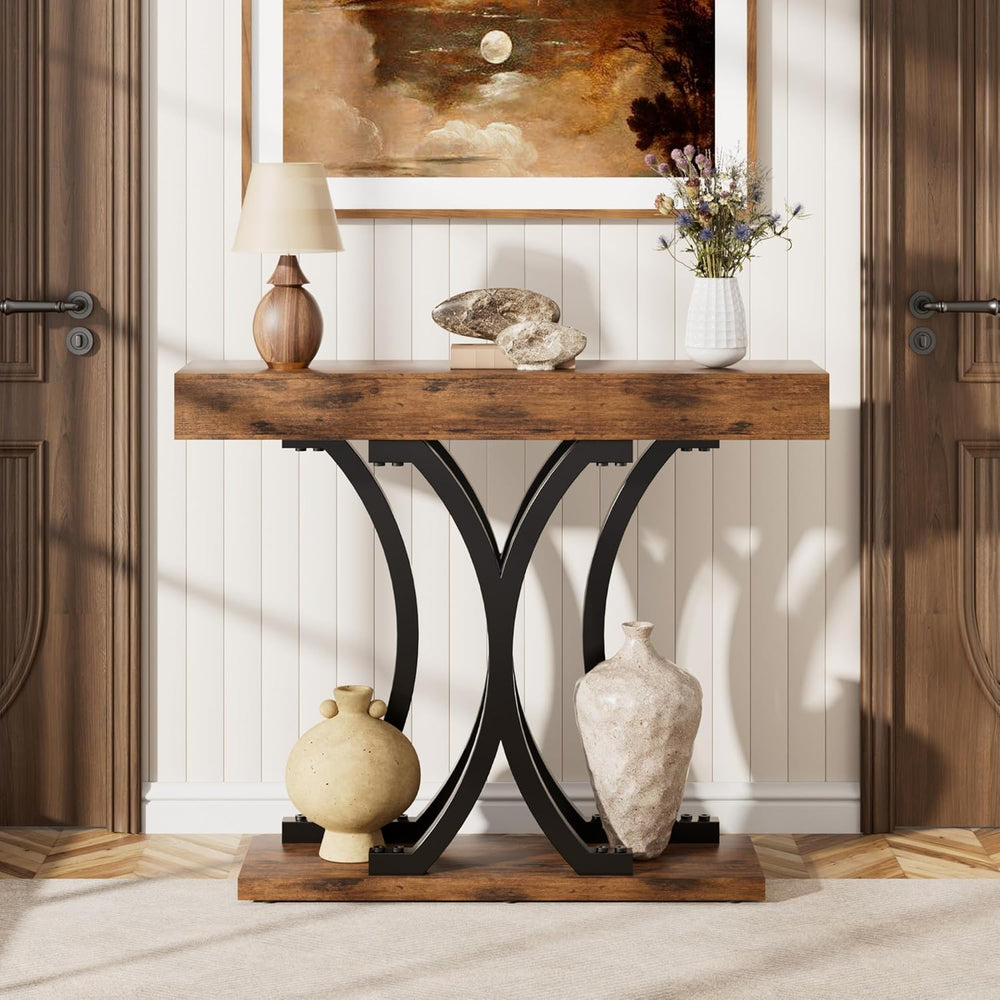 JUSTOGO 43.3" Console Table for Entryway, Industrial Sofa Table Entryway...
