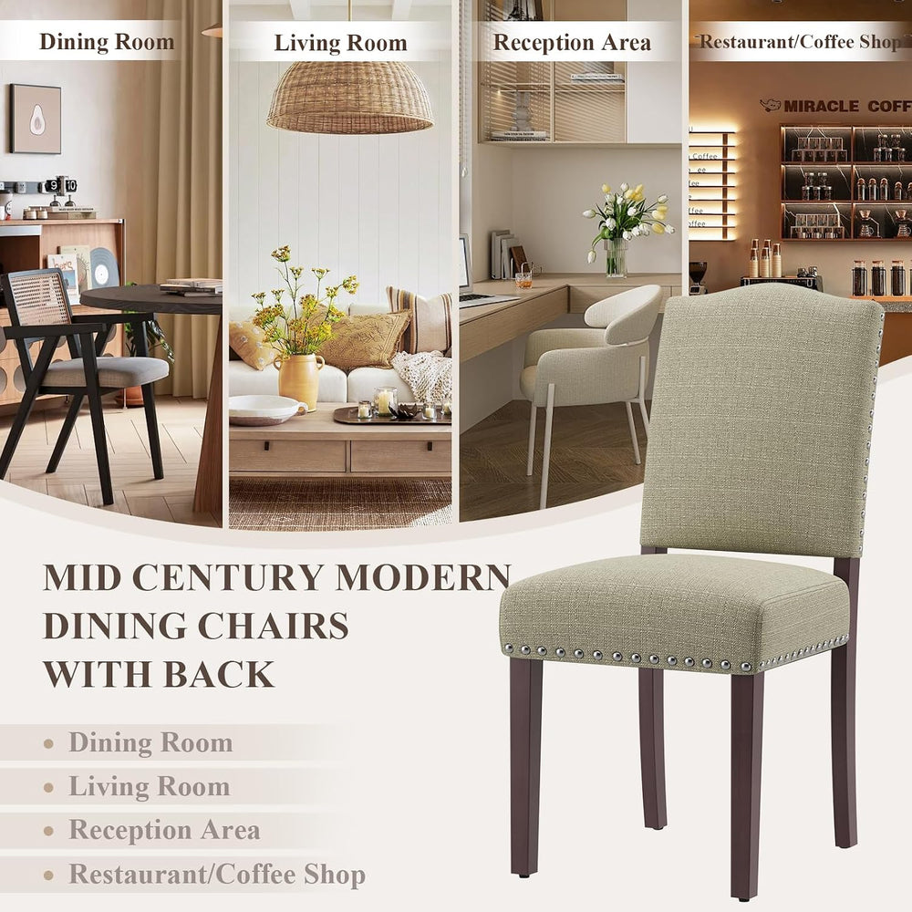 MALOL Upholstered Parsons Dining Chairs Set of 6, Modern Dining Room Chairs w...