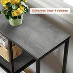 WOHOMO Console Table, 12 Inch Narrow Entryway Table with 3-Tier Storage Shelves 31.5 Inch Industrial Sofa Table Small Hallway Table for Living Room Grey
