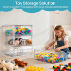 Vtopmart 4 Pack Large Clear Stackable Storage Drawers 27QT, Easily Assemble Plastic Closet Storage Bins, Dust-Proof UnderBed Organizer for Clothing, Sweater Organization