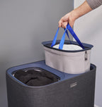 Joseph Joseph Tota 90 liter/23.8 gallon Laundry Hamper Separation Basket with lid, 2 Removable Washing Bags with Handles - Black