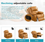 Recliner Sofa Set Couches for Living Room Chair Semi PU Fabric Living Room Furniture Sets, Adjusted Reclining Couch Furniture Sofa Set for Theater Seating, Ginger