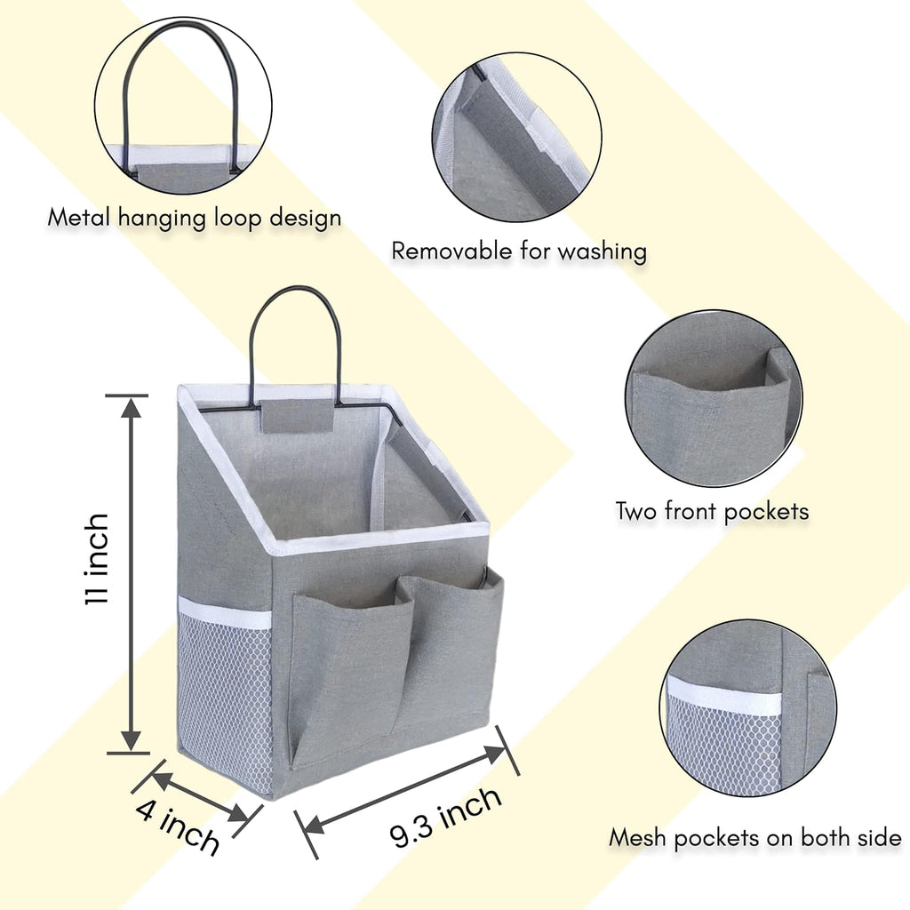 2pcs Small Wall Hanging Baskets for Organizing, Hanging Storage Bag as Over the Door Organizer, Wall File Organizer, Rv Storage and Organization. For Bedroom, Office, Camper (Black-2pcs)