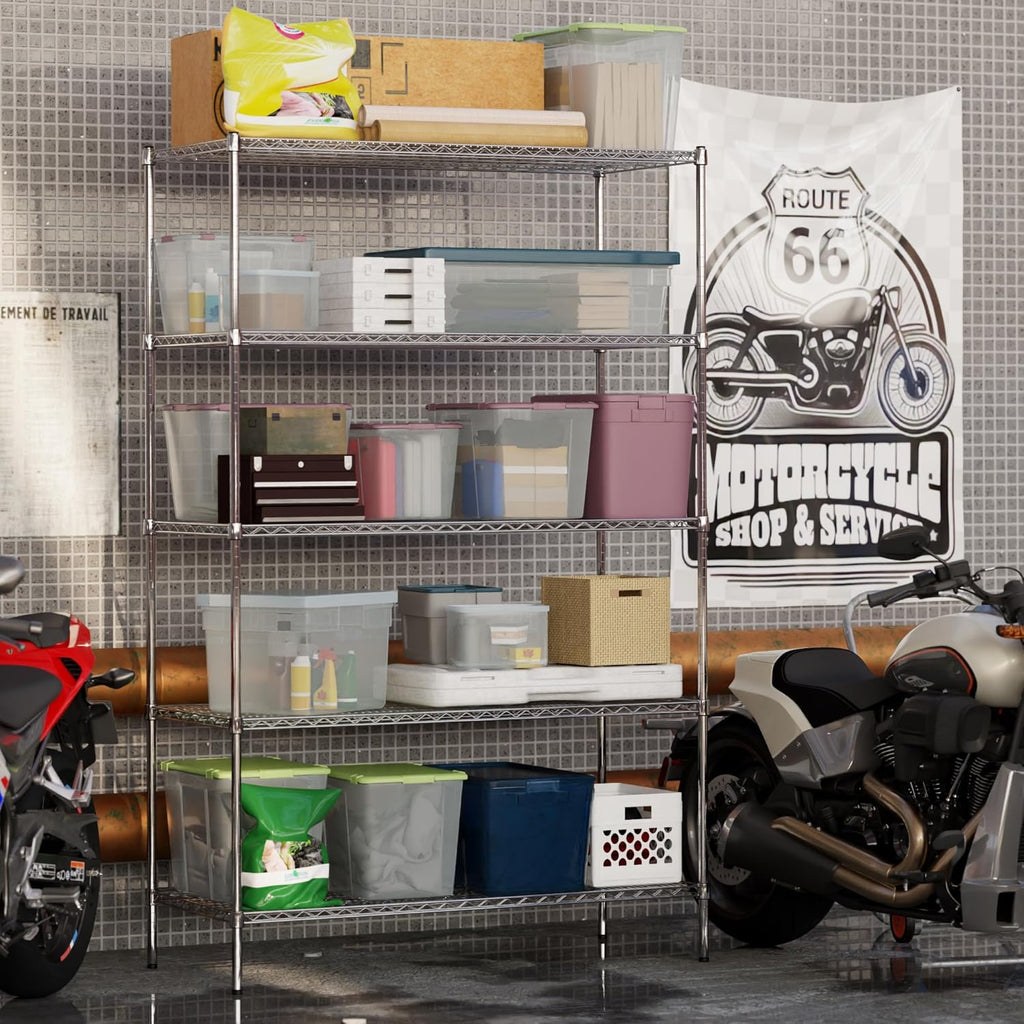 24" Deep x 54" Wide x 86" Height Wire Shelving Kit | 5-Tier | NSF Commercial Storage Rack Unit