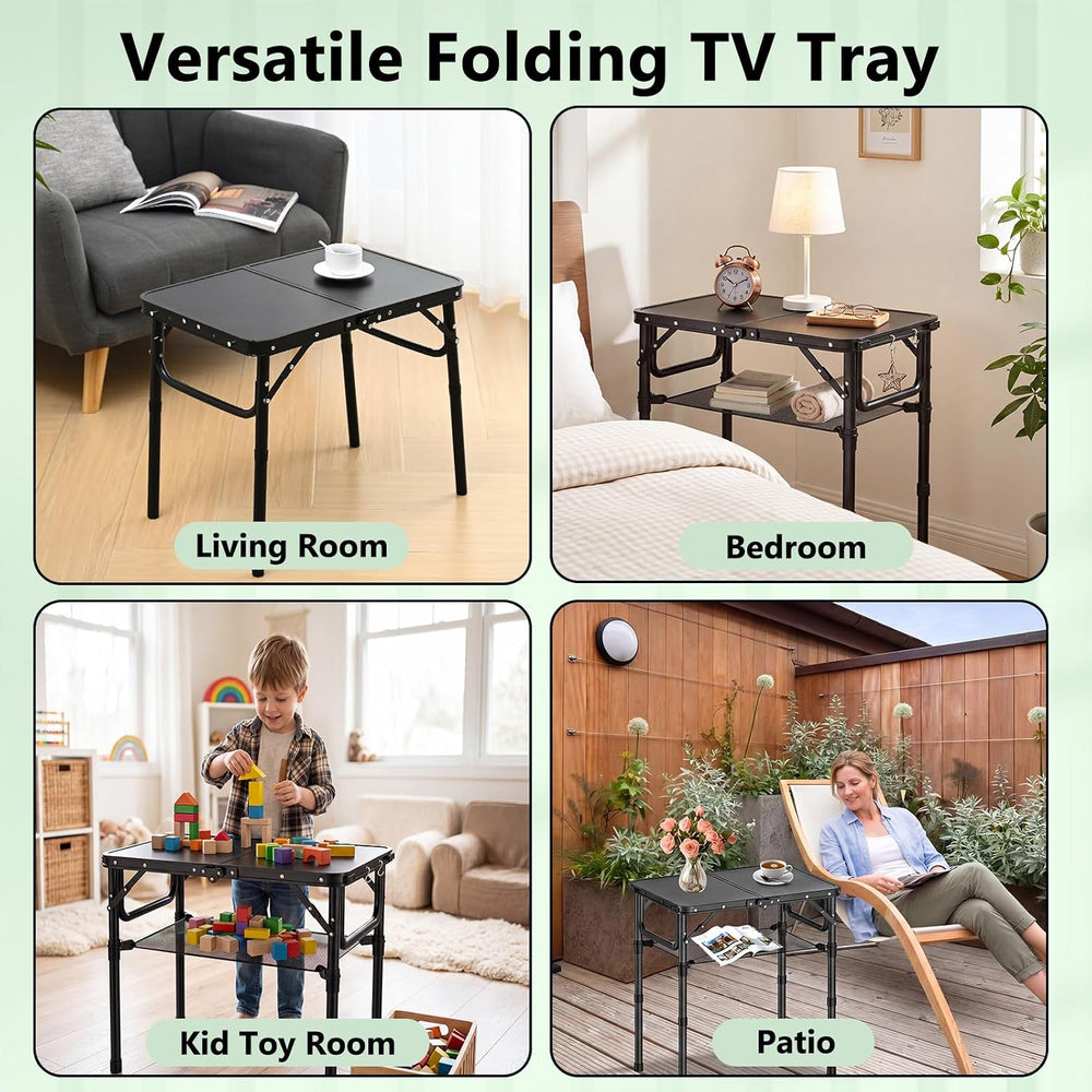 YihuiKo Folding TV Tray, Lightweight Portable Small Folding Table | Adjustabl...
