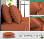 Twin Sheets by Pure Bamboo, Genuine 100% Organic Viscose Derived from Bamboo Bed Sheet Set, Luxuriously Soft & Cooling, Double Stitching, Lifetime Quality Promise (Twin, Terracotta)