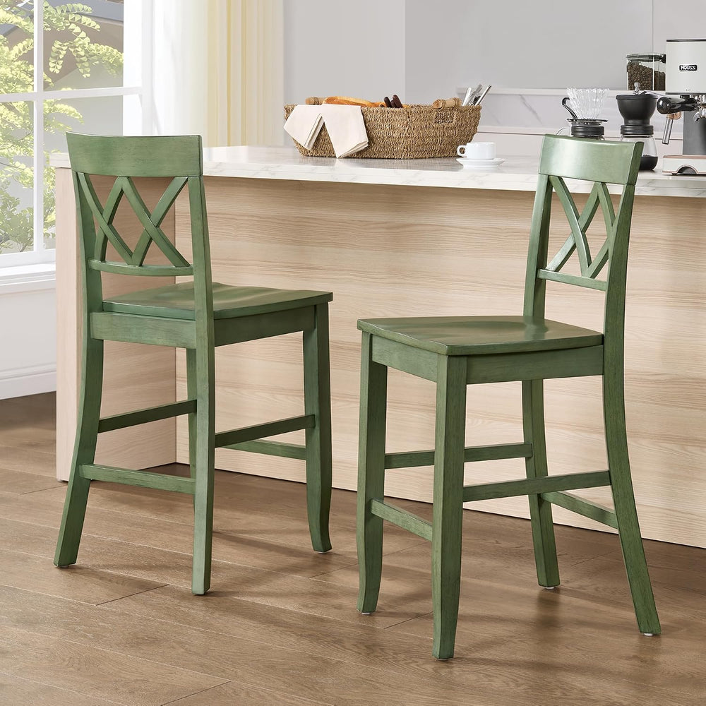 DUHOME 24'' Counter Height Barstools Set of 4, Wood Barstools with Fo...