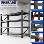 MIIIKO 60" W Storage Shelves,4800LBS Metal Garage Storage Shelving,Heavy Duty Adjustable Unit Storage Shelves for Warehouse,Basement,60" W x 24" D x 70" H,Black