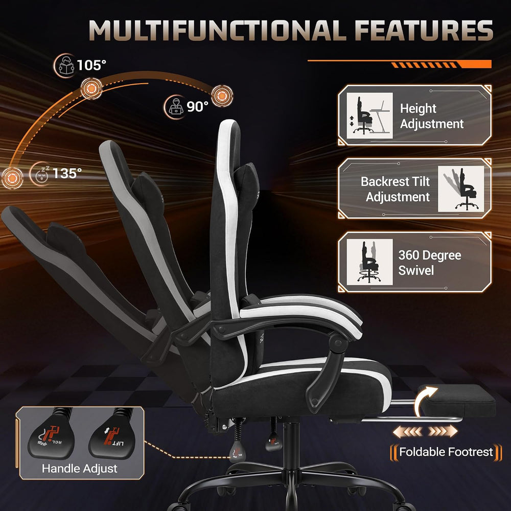 Homall Gaming Chair with Massage & Footrest, Ergonomic Computer Office Ch...