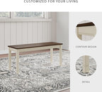 Signature Design by Ashley WhiteOwing Bench, 44.25" W x 16.25" D x4.25 H, White