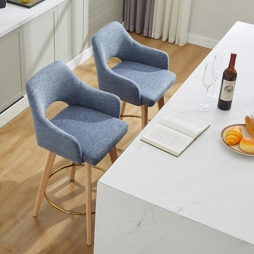 Zesthouse Swivel Counter Stools Set of 4, Wooden Counter Height Bar Stools | ...