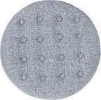 HomePop 19" Button Tufted Round Storage Ottoman - Blue Gray Woven Fabric