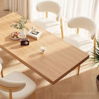 Kitchen Dining Chairs Set of 6 Modern Soft Linen Farmhouse Dining Room Chairs, Beige/Original