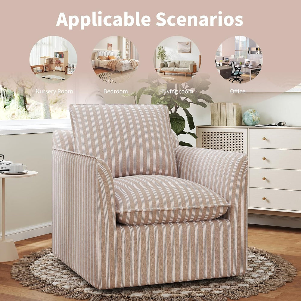 INZOY Swivel Accent Chair with Thick Padded Backrest Cushion, Swivel Reading ...