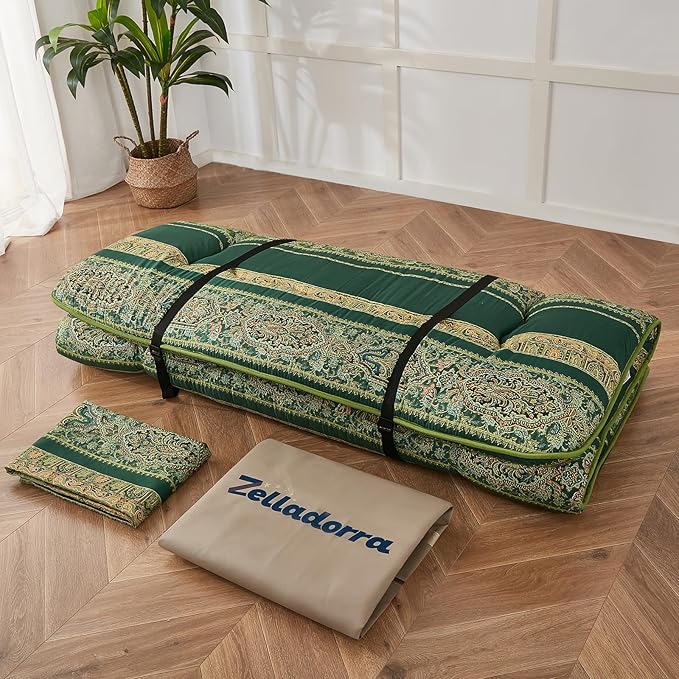 Japanese Floor Mattress, Futon Mattress with Portable Storage Bag and Washabl...