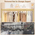 EAGMAK Heavy Duty Clothes Rack Load 420 LBS, Rolling Garment Rack with Lockable Wheels, Standing Metal Clothing Rack, Portable Wardrobe Sturdy Coat Rack for Hanging Clothes (Gold, 59″×18.9″×63″)