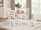 Signature Design by Ashley Gesthaven Solid Wood Frame Dining Chair, Set of 2, White/Natural