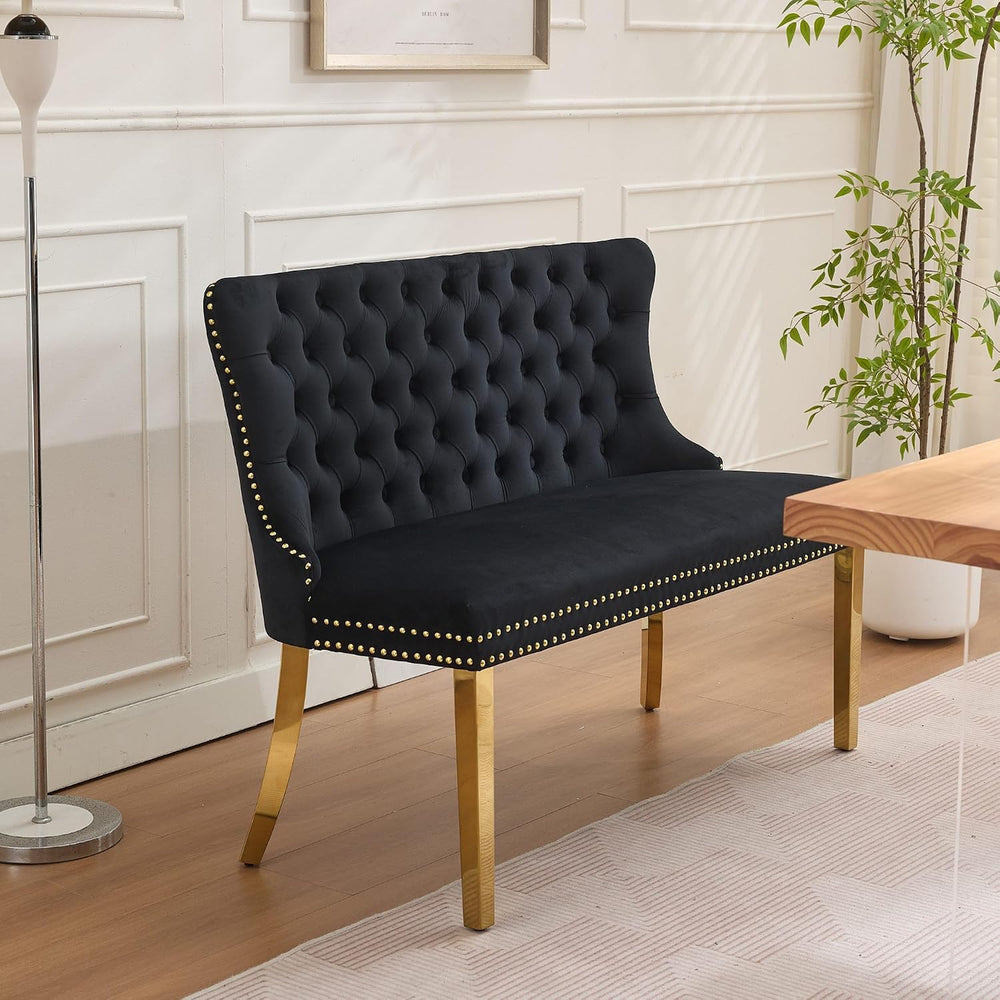 Modern Loveseat Settee Bench Sofa Couch, 46" Dining Bench with Wing Back...