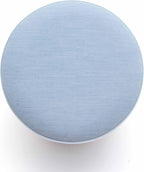 First of a Kind Ottoman Foot Rest - Faded Blue Round Ottoman Stool with Solid Wood Spherical Orbs - 15.7" W x 15.7" D x 18.3" H - Handmade, Easy Clean, 330 lbs Weight Capacity