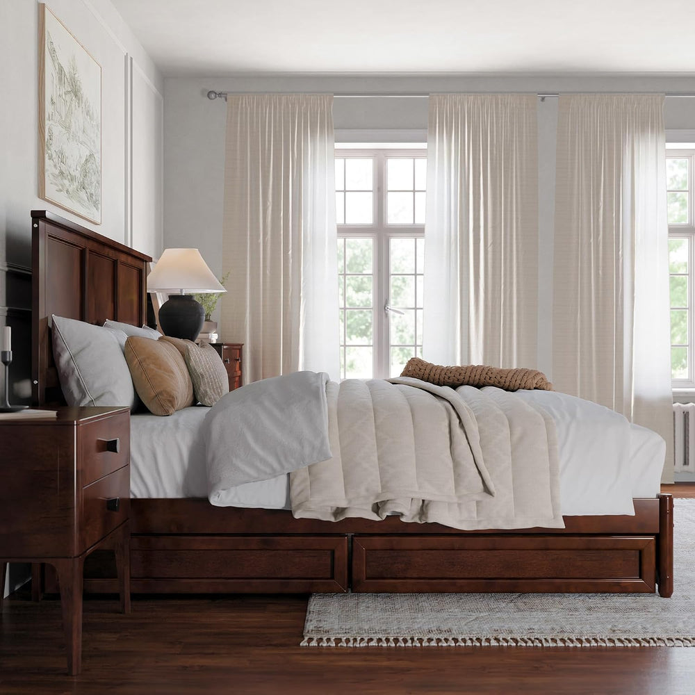 AFI, Felicity King Platform Bed with Panel Footboard & Storage Drawers, W...