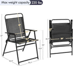 Yaheetech Outdoor Patio Chairs Set of 2, Folding Patio Chairs with Metal Frame, Armrests, Portable Dining Chairs for Camping, Lawn, Garden and Porch, Black