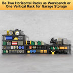 5-Tier 60”D X 20”W X 72”H Garage Shelving Heavy Duty 3000LBS Shop Shelves Heavy Duty Adjustable Unit Rack Metal Rack (Black)